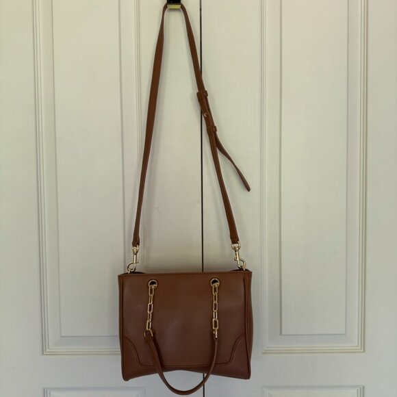 Tory Burch Eleanor Satchel smooth leather color Brown with gold tone logo - Picture 5 of 8